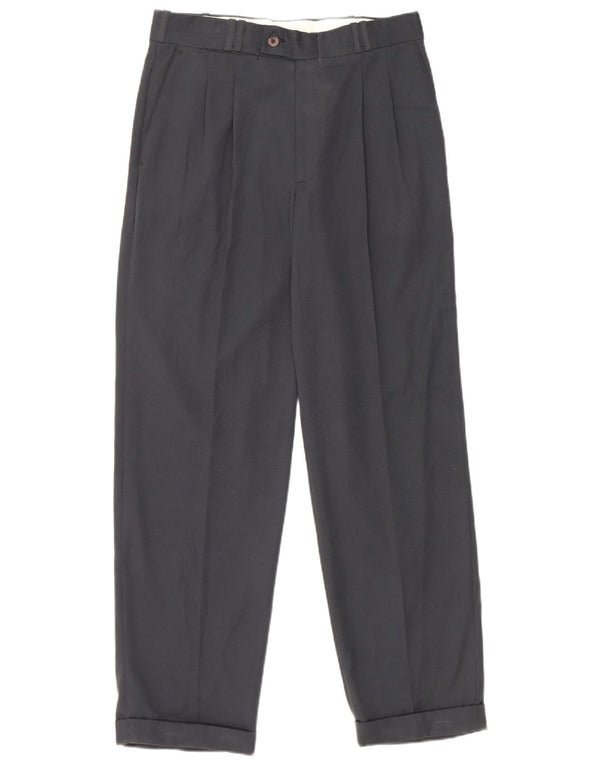 Farah Mens Pegged Suit Trousers W30 L28 Navy Blue Polyester
