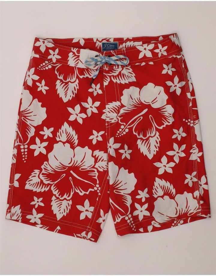 J. CREW Boys Swimming Shorts 9-10 Years  Red Floral Polyester