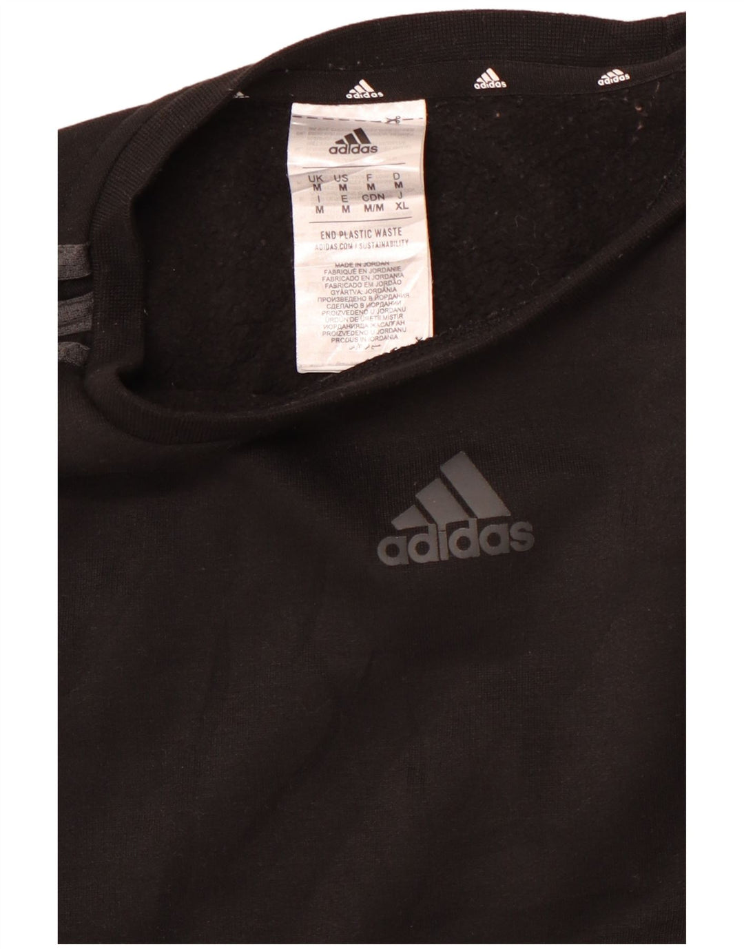 ADIDAS Mens Sweatshirt Jumper Medium Black Polyester