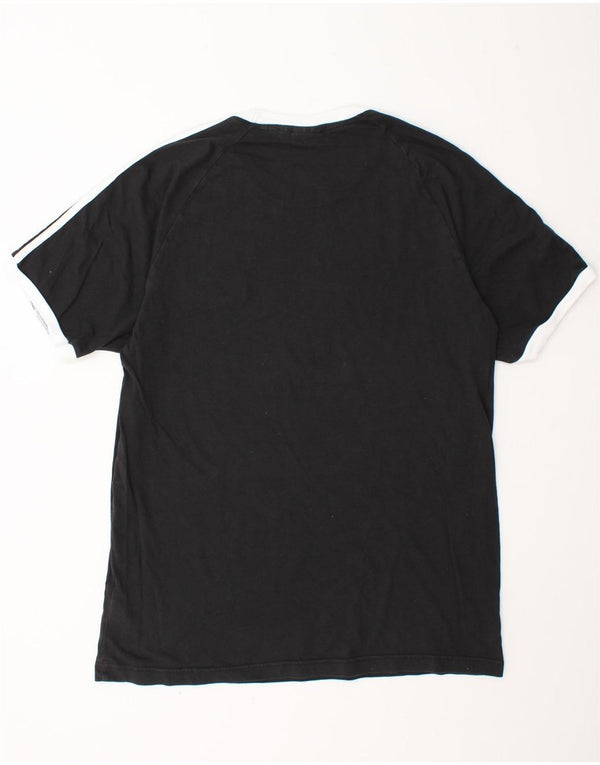 Adidas Mens T-Shirt Top Large Black Cotton