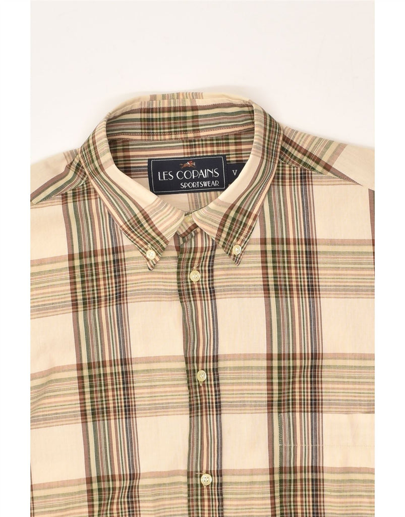 LES COPAINS Mens Shirt XL Beige Check | Vintage Les Copains | Thrift | Second-Hand Les Copains | Used Clothing | Messina Hembry 