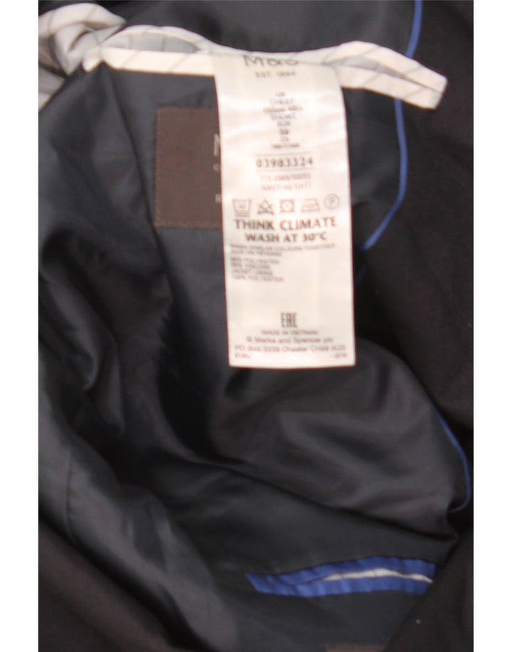 Marks & Spencer Mens 2 Button Blazer Jacket EU 50 Medium Navy Blue