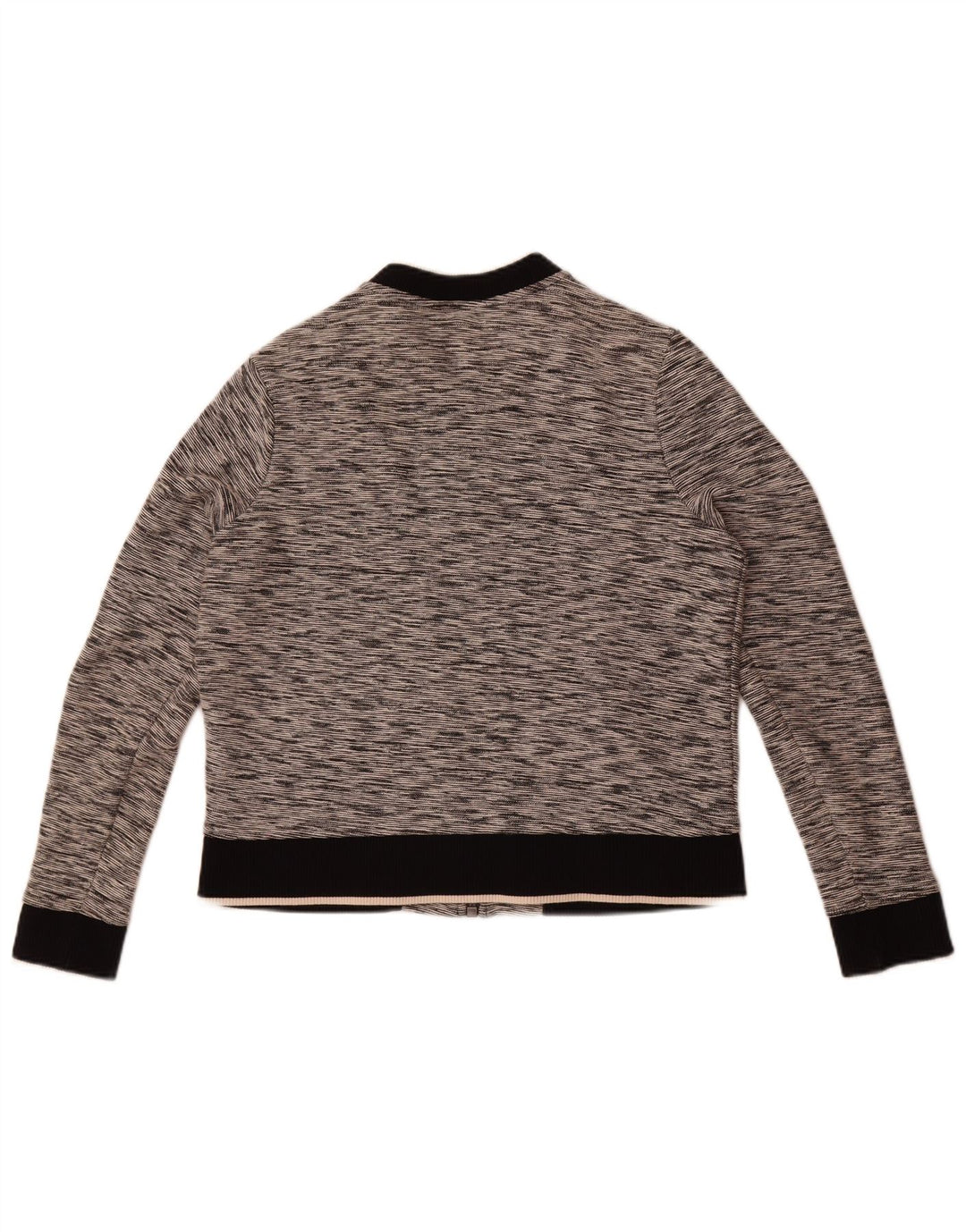 Tommy Hilfiger Womens Tracksuit Top Jacket UK 12 Medium Grey Flecked Cotton