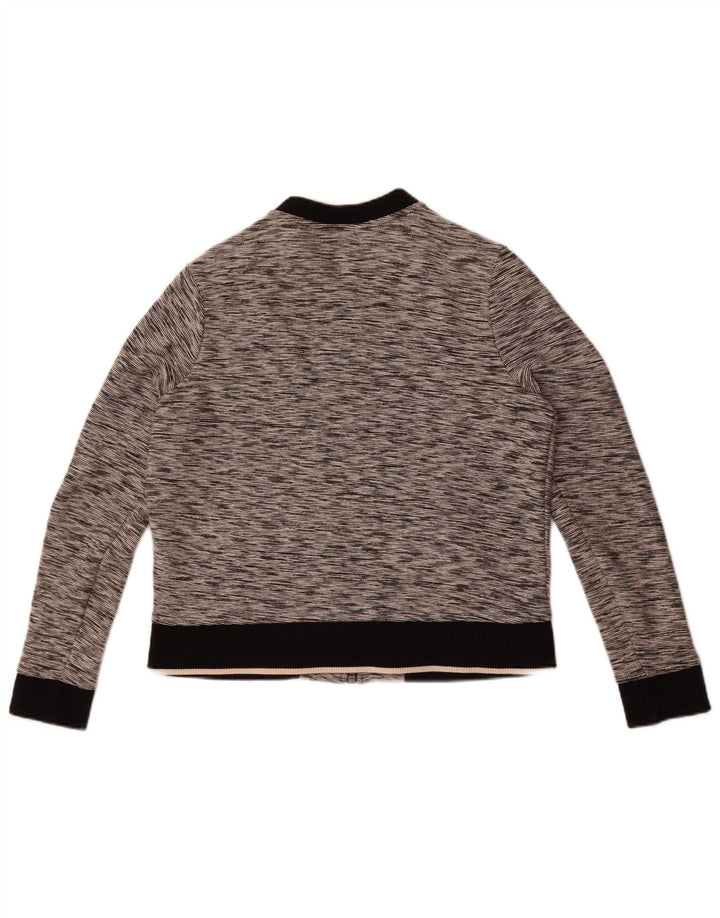 Tommy Hilfiger Womens Tracksuit Top Jacket UK 12 Medium Grey Flecked Cotton