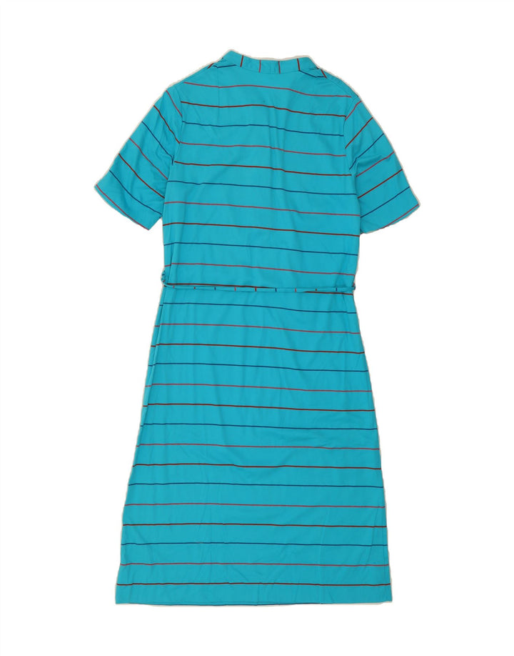 VINTAGE Womens Maxi Dress UK 12 Medium Blue Striped Vintage Vintage and Second-Hand Vintage from Messina Hembry 