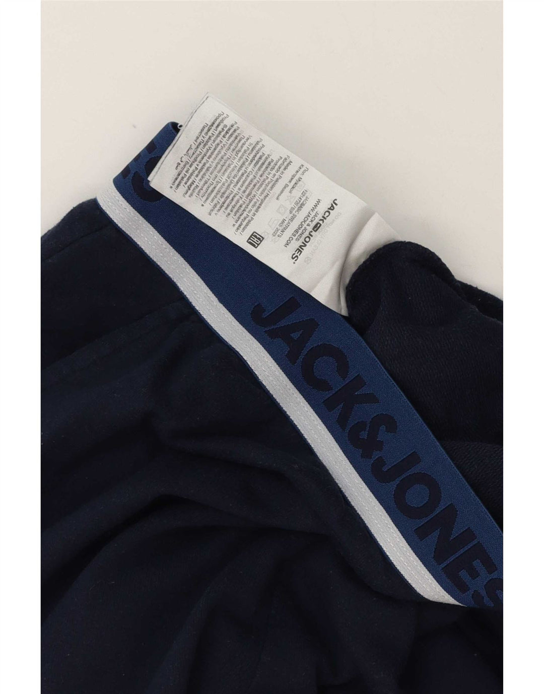 Jack & Jones Mens Graphic Tracksuit Trousers Large Navy Blue Cotton