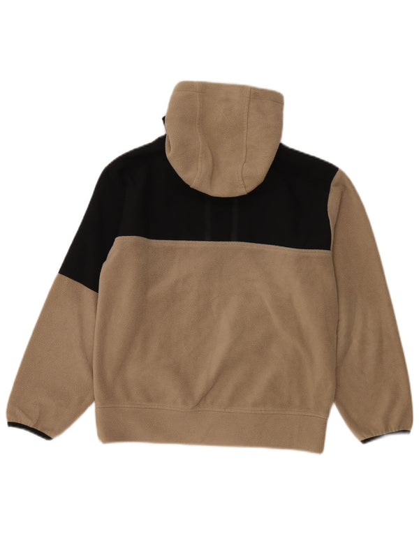 Zara Boys Hooded Fleece Jumper 9-10 Years Beige Colourblock
