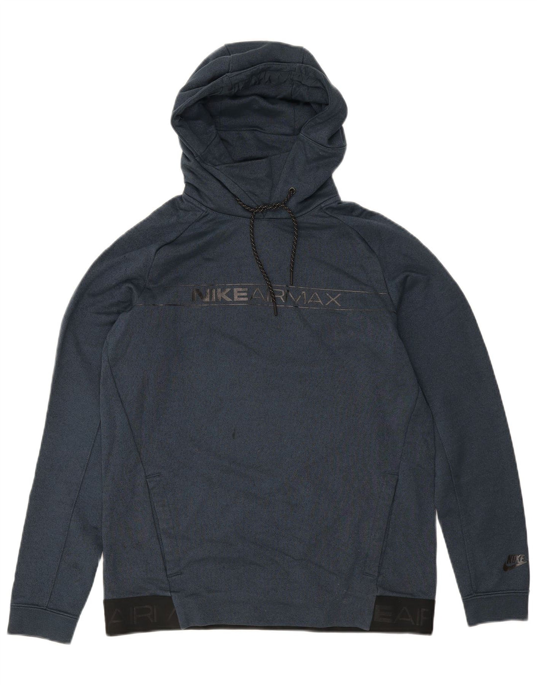 NIKE Mens Air Max Graphic Hoodie Jumper Medium Navy Blue Colourblock
