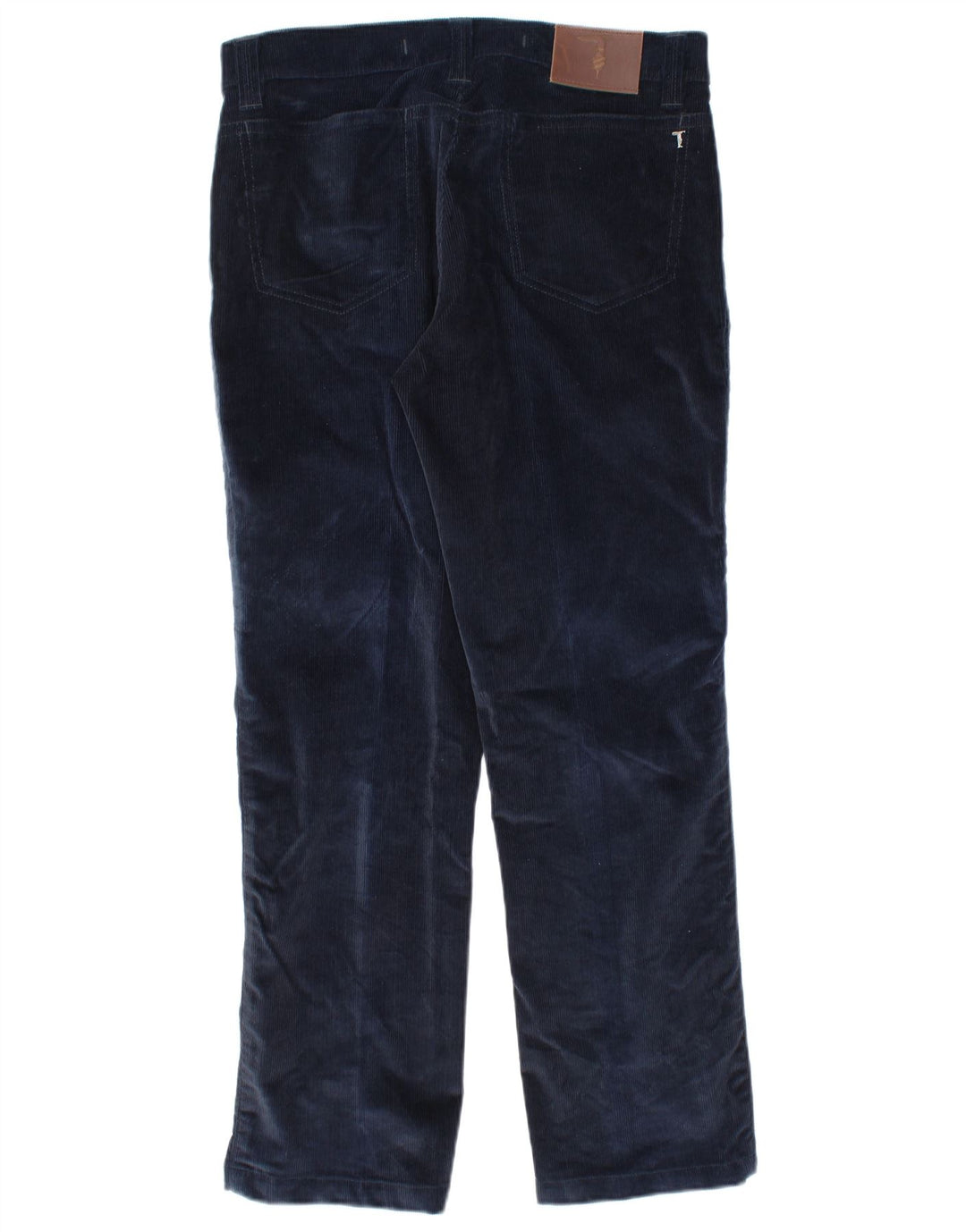 TRUSSARDI Mens Straight Corduroy Trousers IT 48 Medium W32 L29 Navy Blue
