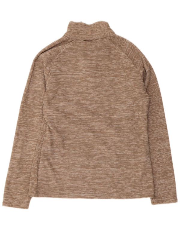 Mountain Warehouse Womens Zip Neck Fleece Jumper UK 10 Small Beige Flecked