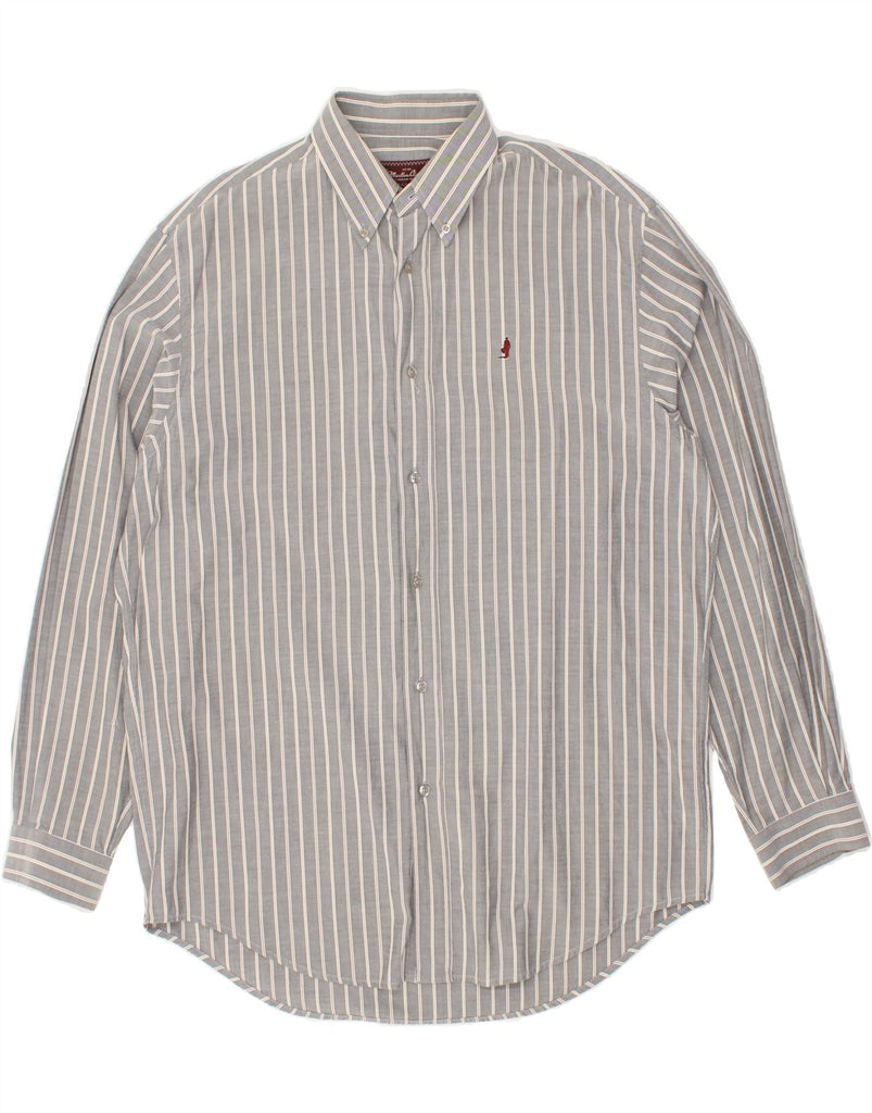 MARLBORO CLASSICS Mens Shirt XL Grey Striped Cotton | Vintage Marlboro Classics | Thrift | Second-Hand Marlboro Classics | Used Clothing | Messina Hembry 