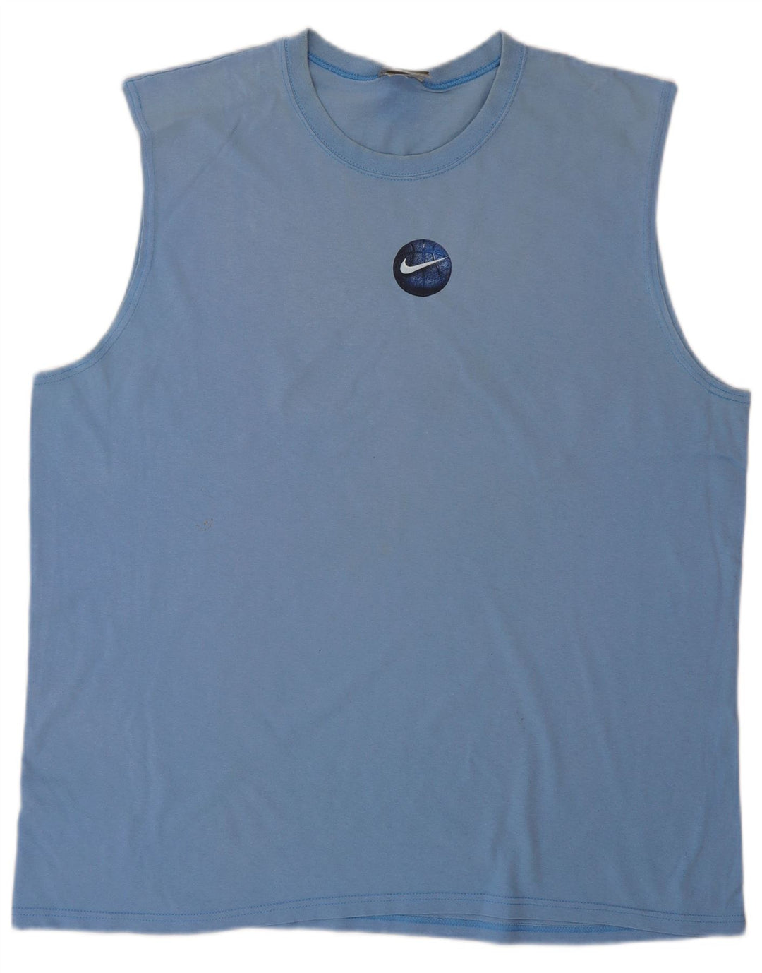NIKE Mens Graphic Vest Top XL Blue Cotton