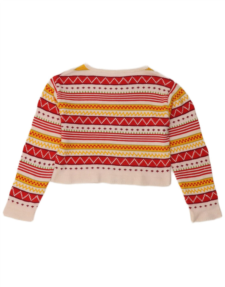 Vintage Womens Boat Neck Jumper Sweater UK 12 Medium Multicoloured