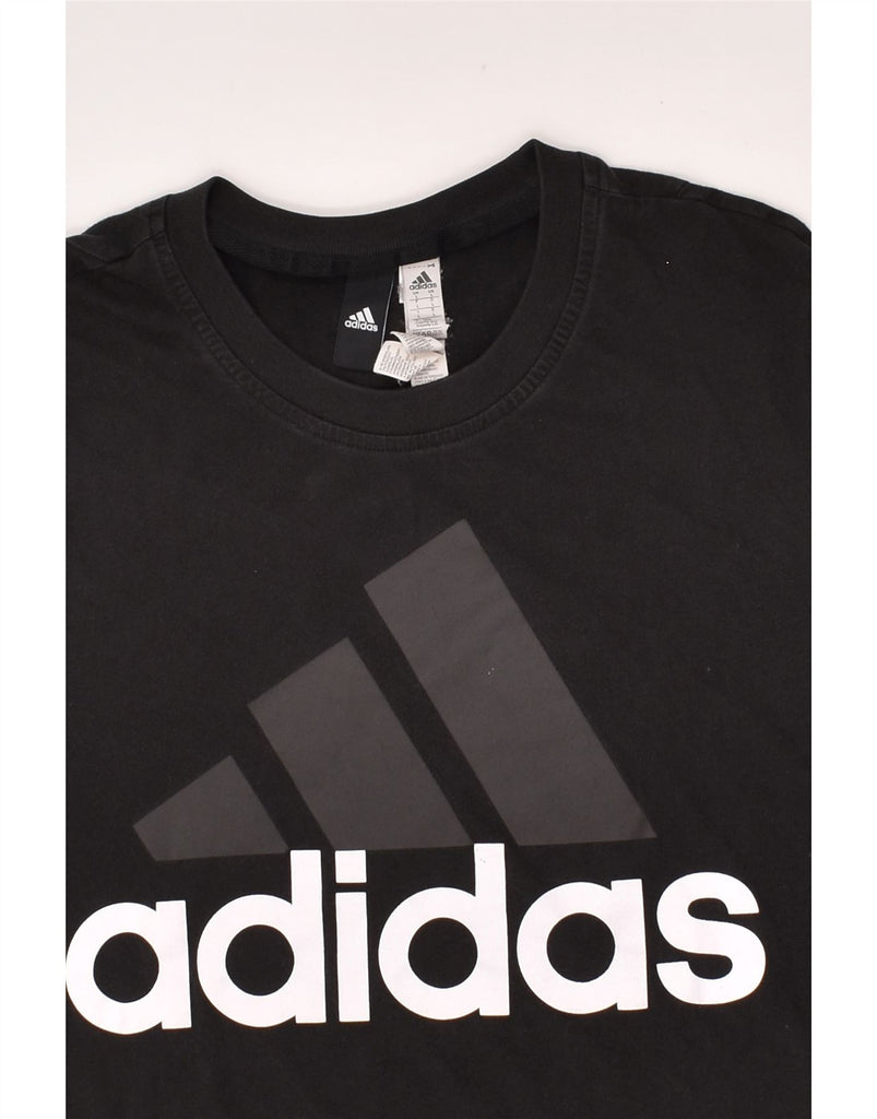 ADIDAS Mens Graphic T-Shirt Top Large Black Cotton | Vintage Adidas | Thrift | Second-Hand Adidas | Used Clothing | Messina Hembry 