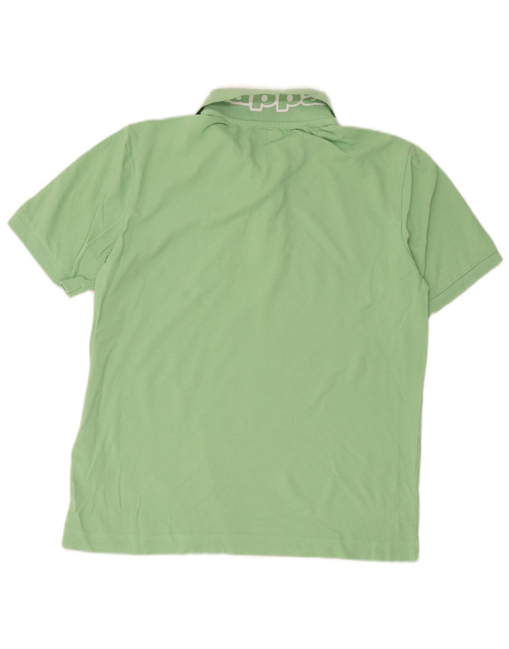 Kappa Mens Graphic Polo Shirt Large Green Cotton