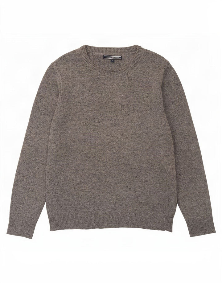 Tommy Hilfiger Mens Crew Neck Jumper Sweater Medium Grey Flecked Lambswool
