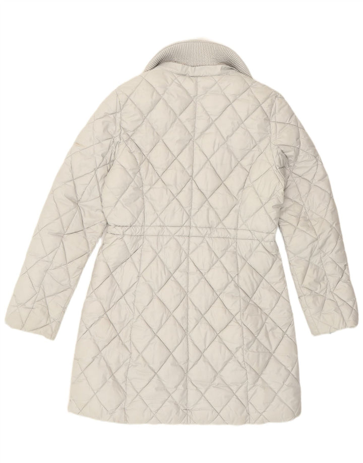 Guess Womens Quilted Overcoat UK 14 Medium White Polyester