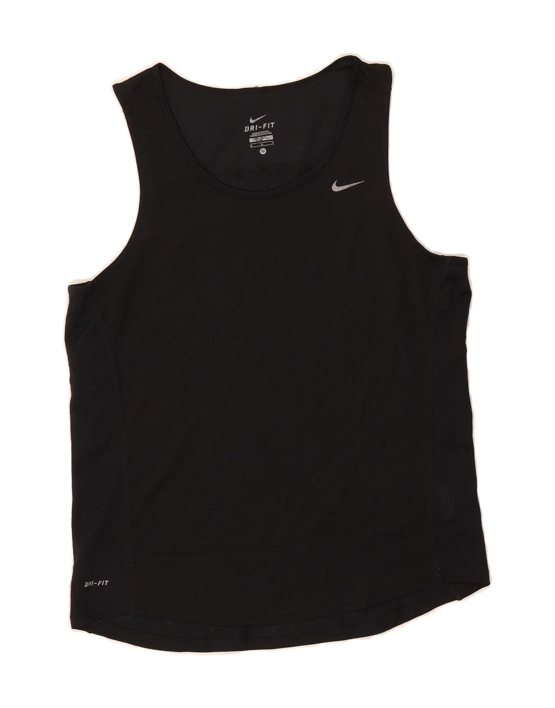 NIKE Womens Dri Fit Vest Top UK 14 Medium Black Polyester Vintage Nike and Second-Hand Nike from Messina Hembry 
