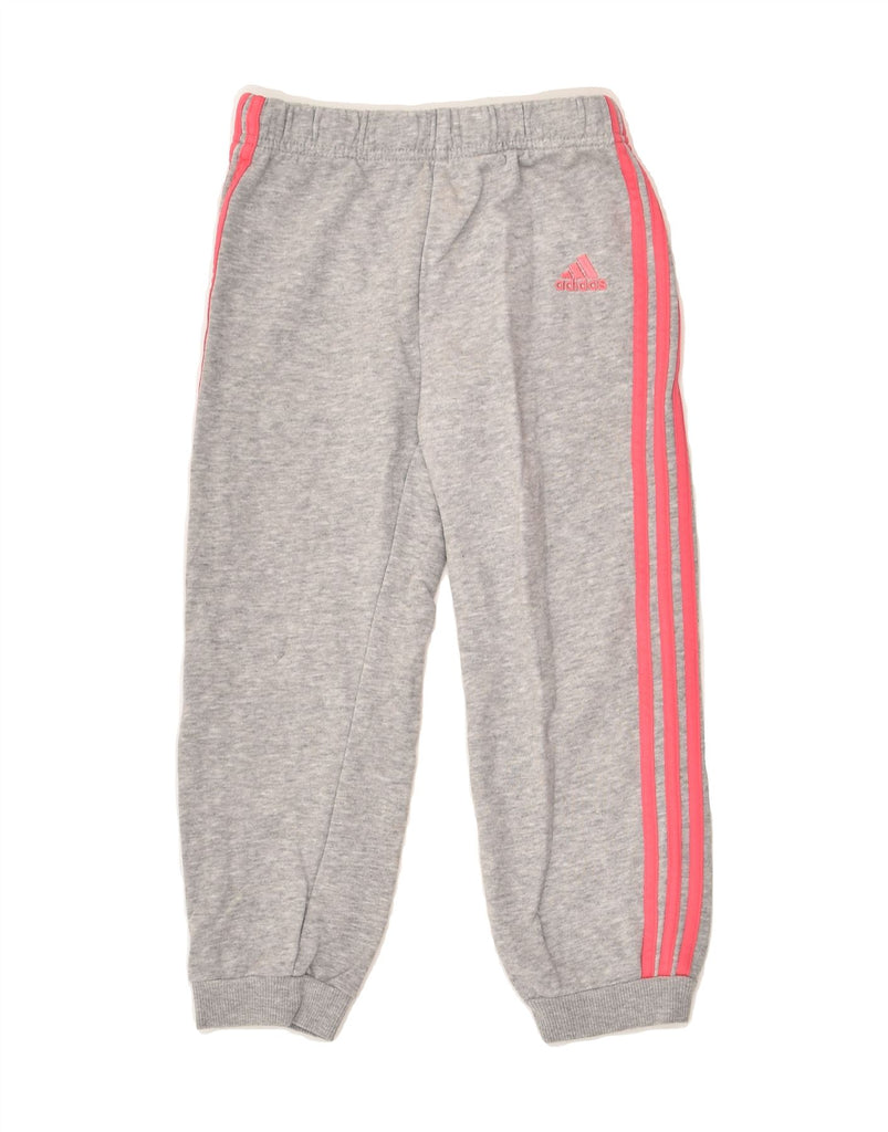 ADIDAS Girls Tracksuit Trousers Joggers 3-4 Years Grey Cotton | Vintage Adidas | Thrift | Second-Hand Adidas | Used Clothing | Messina Hembry 