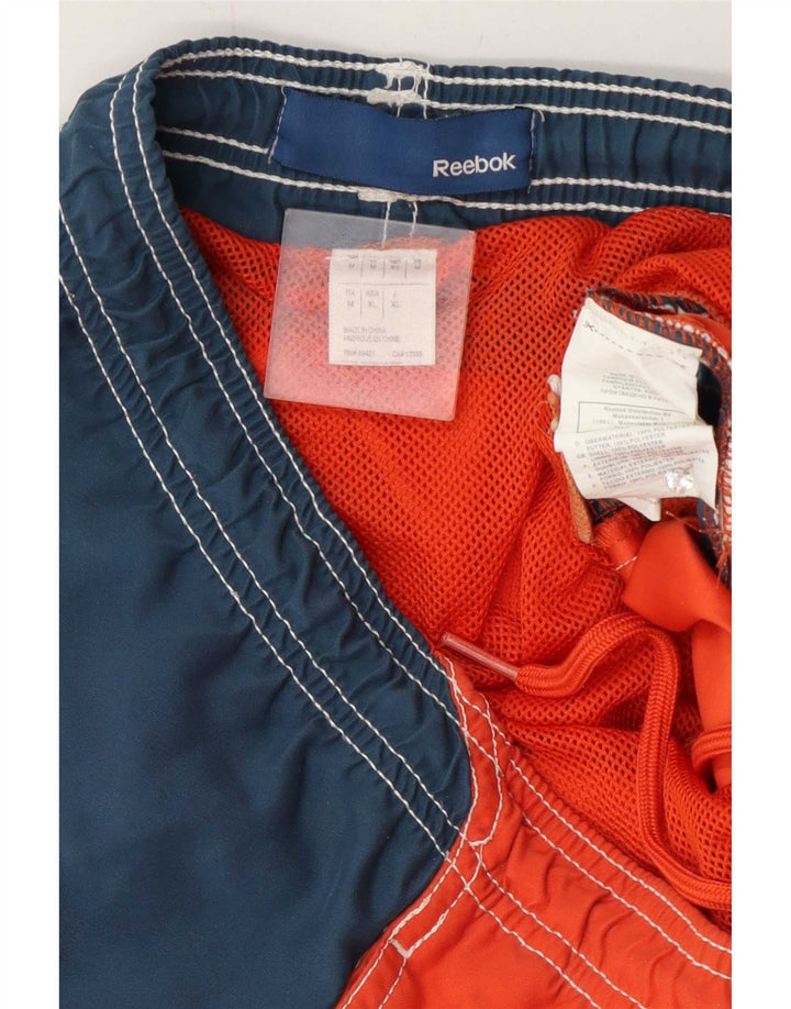 Reebok Mens Graphic Swimming Shorts Medium Orange Colourblock Polyester