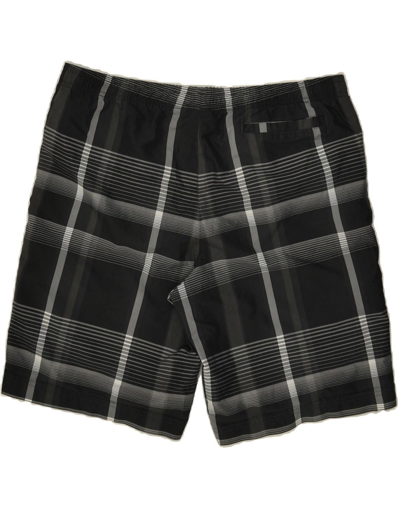 REEBOK Mens Sport Shorts Large Black Check Polyester Vintage Reebok and Second-Hand Reebok from Messina Hembry 