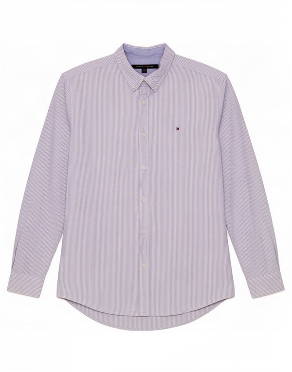 Tommy Hilfiger Mens Shirt XL Blue Pinstripe Cotton