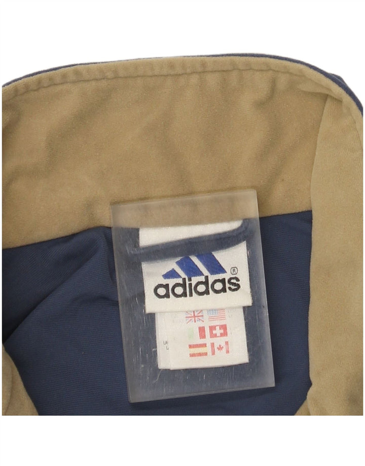 Adidas Mens Velour Tracksuit Top Jacket UK 40/42 Medium Navy Blue Polyester