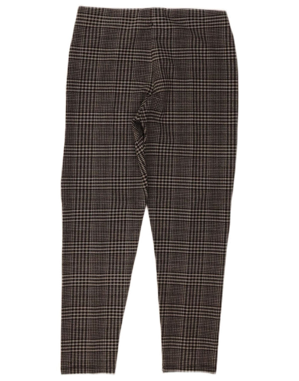Zara Girls Slim Casual Trousers 13-14 Years W26 L23 Grey Check Polyester