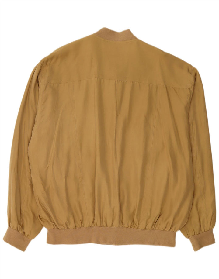 Paul & Shark Mens Bomber Jacket UK 42 XL Yellow Silk