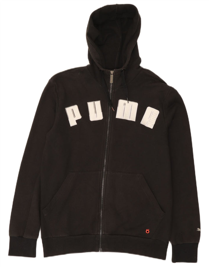 Puma Mens Graphic Zip Hoodie Sweater Small Black Cotton