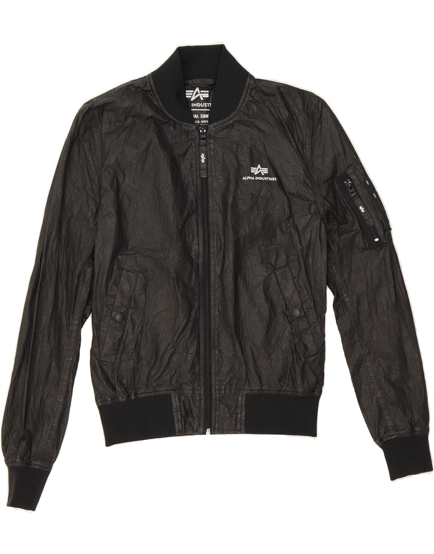 ALPHA INDUSTRIES Womens Bomber Jacket UK 14 Medium Black