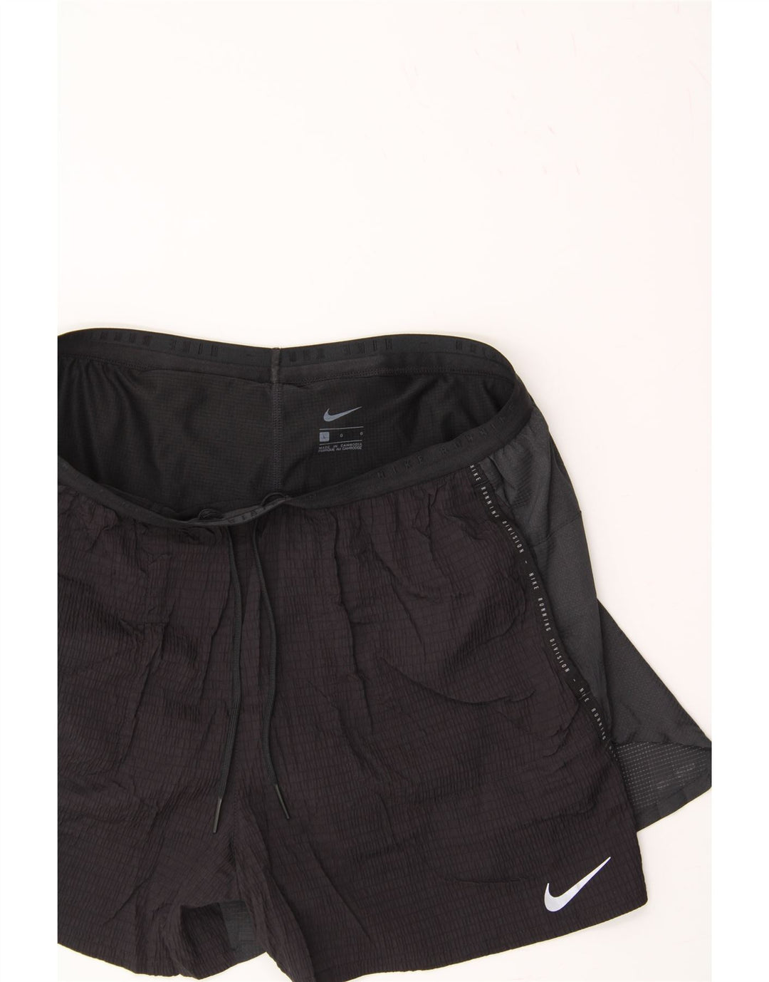 NIKE Womens Sport Shorts UK 14 Large  Black Colourblock Vintage Nike and Second-Hand Nike from Messina Hembry 