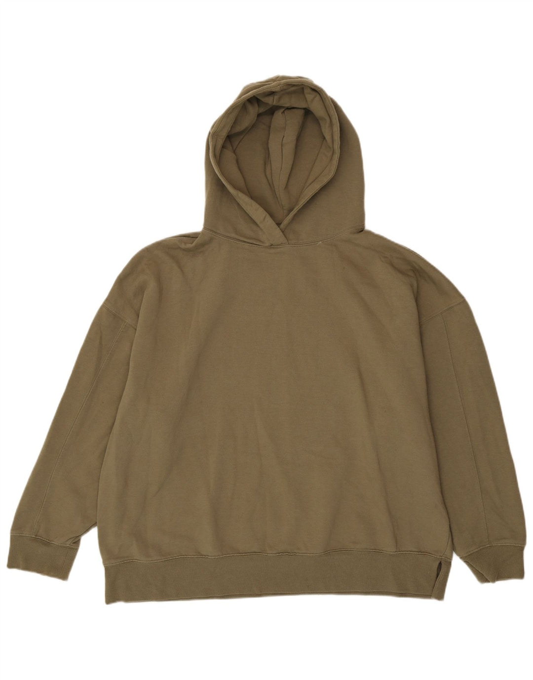 Topshop Womens Oversized Hoodie Jumper UK 12 /14 Medium Khaki Polyester