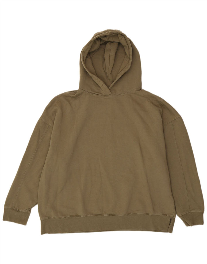 Topshop Womens Oversized Hoodie Jumper UK 12 /14 Medium Khaki Polyester