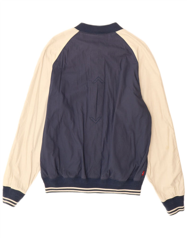Levi's Mens Bomber Jacket UK 38 Medium Navy Blue Colourblock Cotton