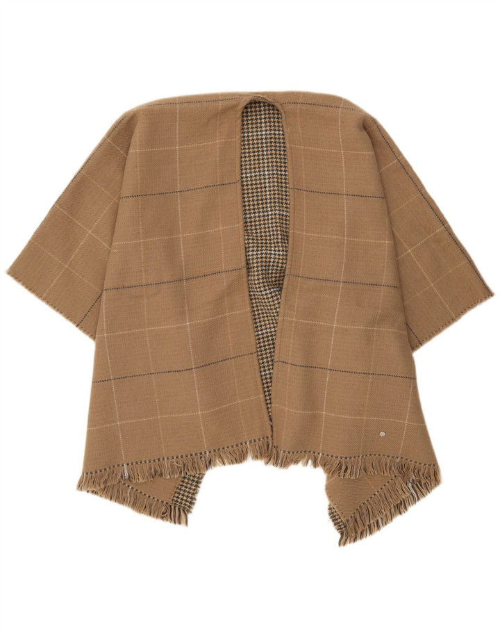 Only Womens Reversible Cape Coat One Size Beige Check