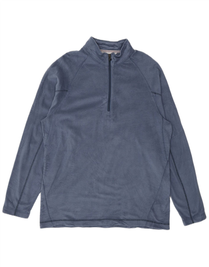 Columbia Mens Zip Neck Fleece Jumper Medium Blue Polyester