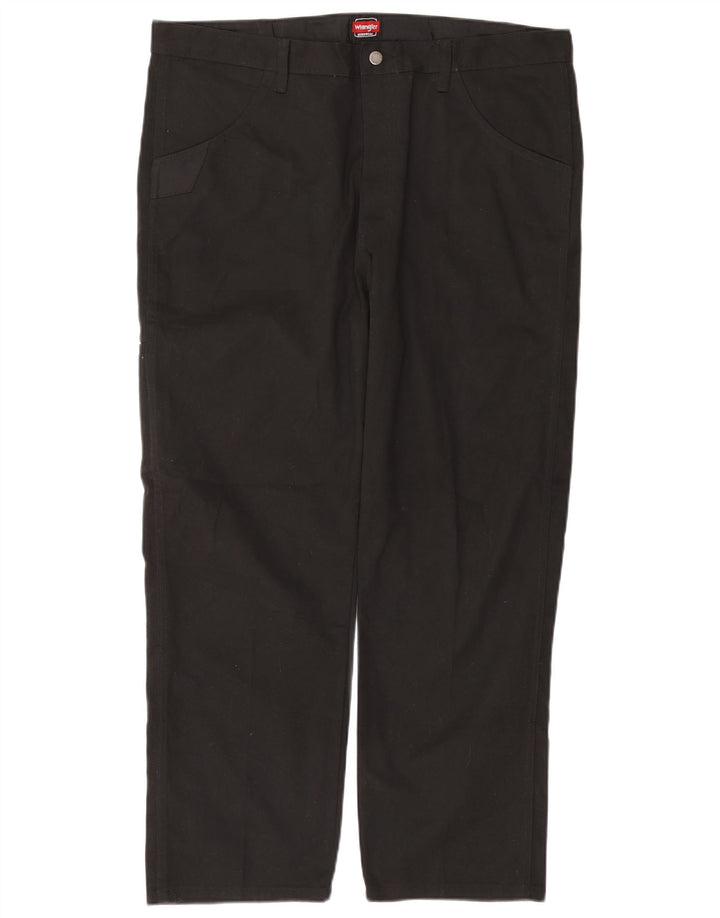 WRANGLER Mens Straight Cargo Trousers W40 L30 Black Cotton