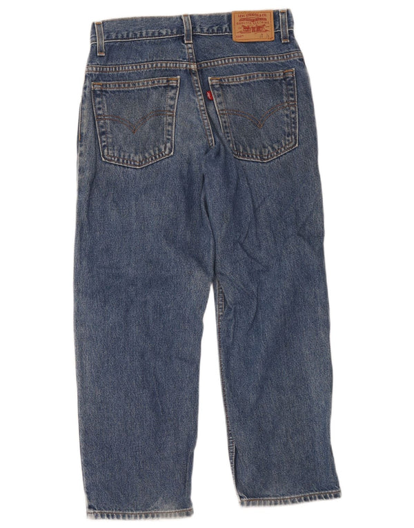 Levi's Mens 550 Distressed Relaxed Fit Cropped Jeans W29 L25 Blue Cotton