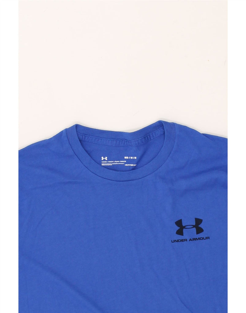 UNDER ARMOUR Mens Heat Gear T-Shirt Top Medium Blue Cotton | Vintage Under Armour | Thrift | Second-Hand Under Armour | Used Clothing | Messina Hembry 