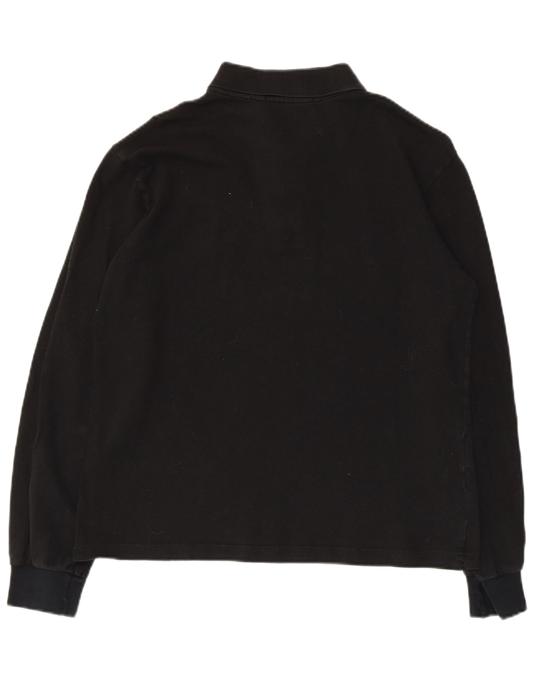 Fred Perry Mens Long Sleeve Polo Shirt Medium Black Cotton