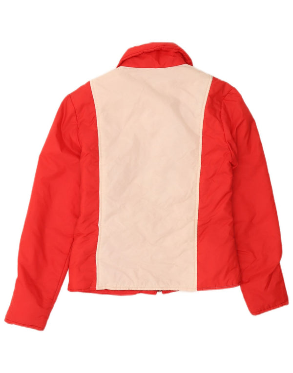 Vintage Womens Padded Jacket UK 10 Small Red Colourblock
