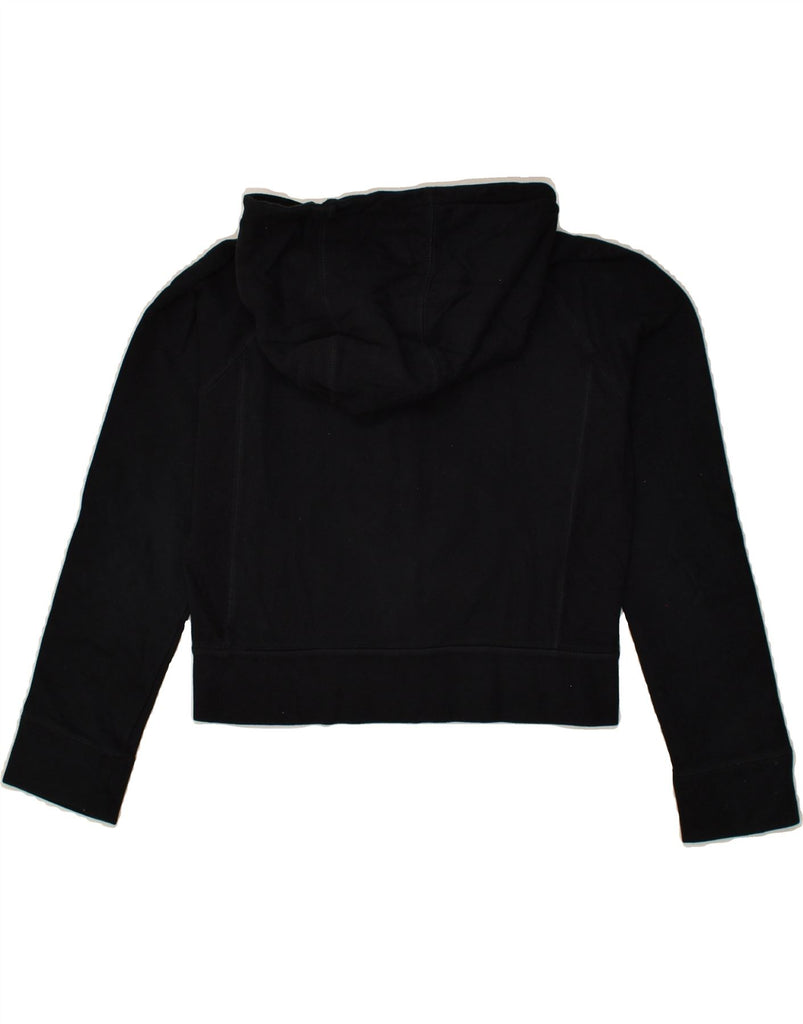 DKNY Girls Crop Graphic Zip Hoodie Sweater 11-12 Years Black Cotton | Vintage Dkny | Thrift | Second-Hand Dkny | Used Clothing | Messina Hembry 