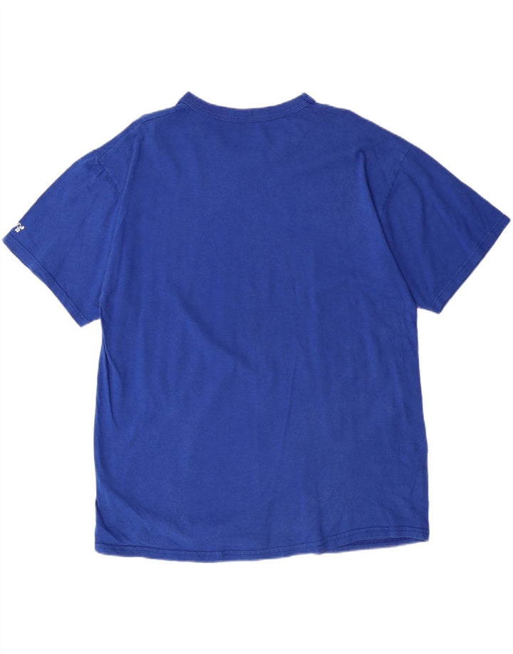 RUSSELL ATHLETIC Mens Graphic T-Shirt Top Large Blue Cotton Vintage Russell Athletic and Second-Hand Russell Athletic from Messina Hembry 