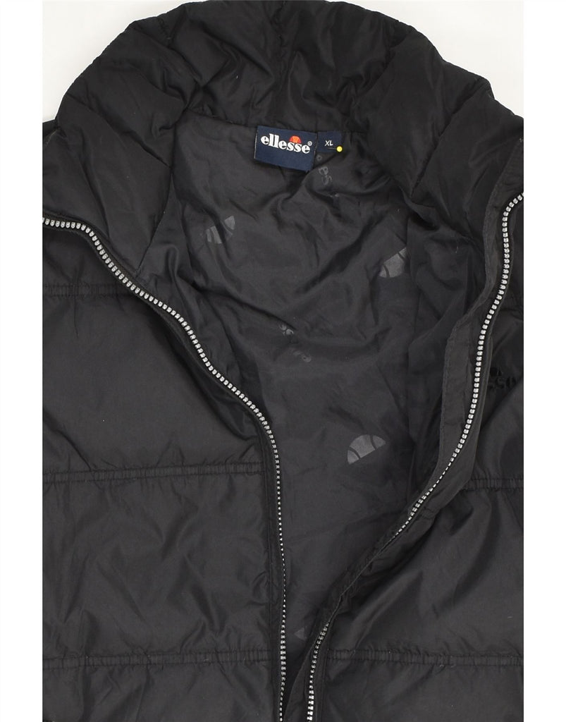 ELLESSE Mens Padded Jacket UK 42 XL Black Polyamide | Vintage Ellesse | Thrift | Second-Hand Ellesse | Used Clothing | Messina Hembry 