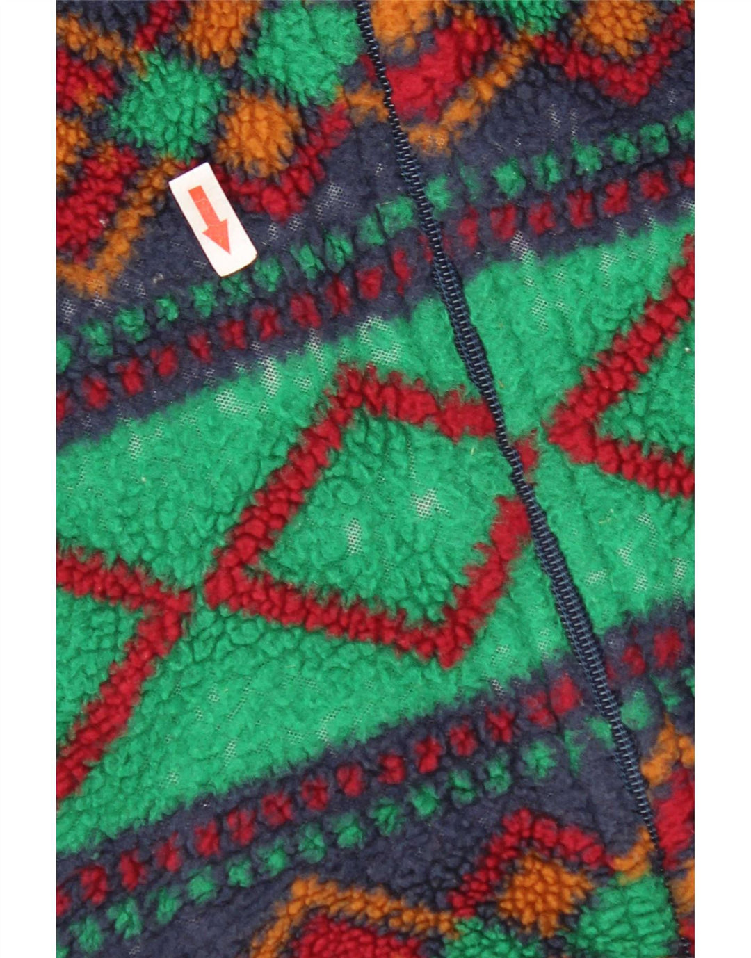 Vintage Mens Fleece Jacket UK 42 XL Multicoloured Geometric