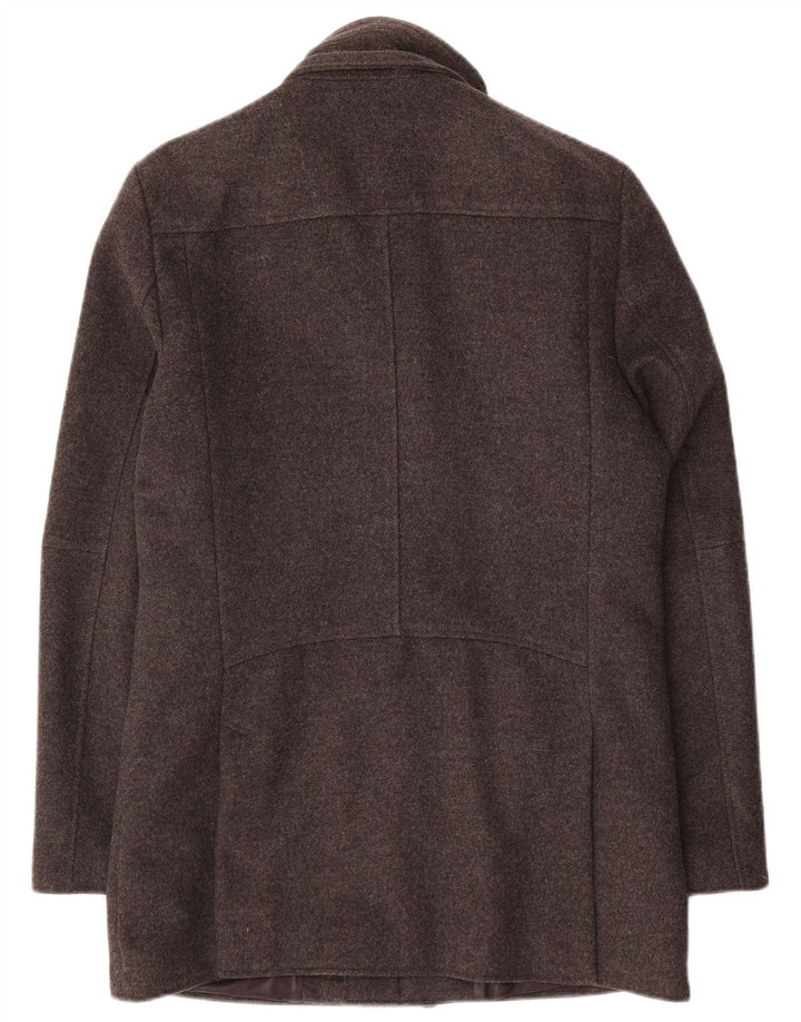 Reiss Mens Overcoat UK 38 Medium Grey Wool