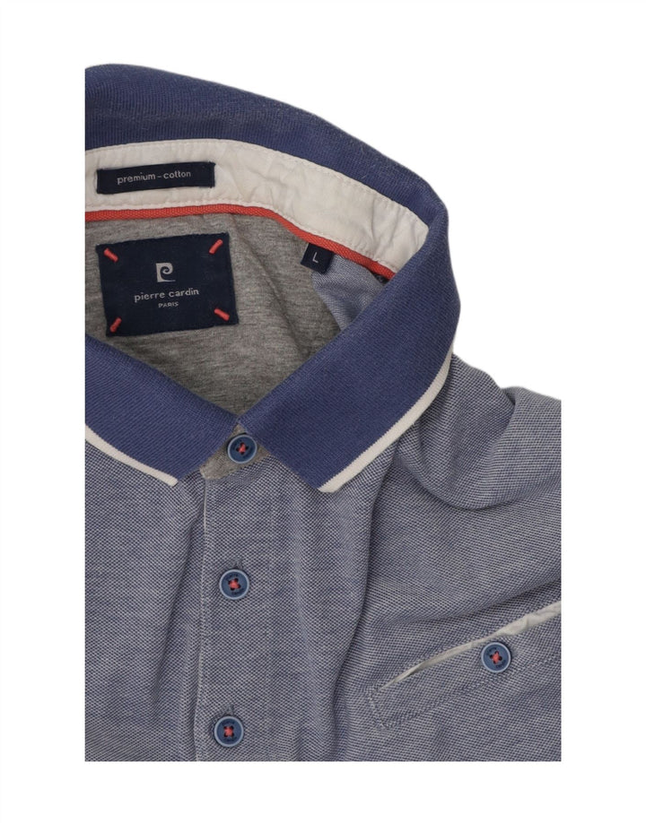 Pierre Cardin Mens Polo Shirt Large Blue Cotton