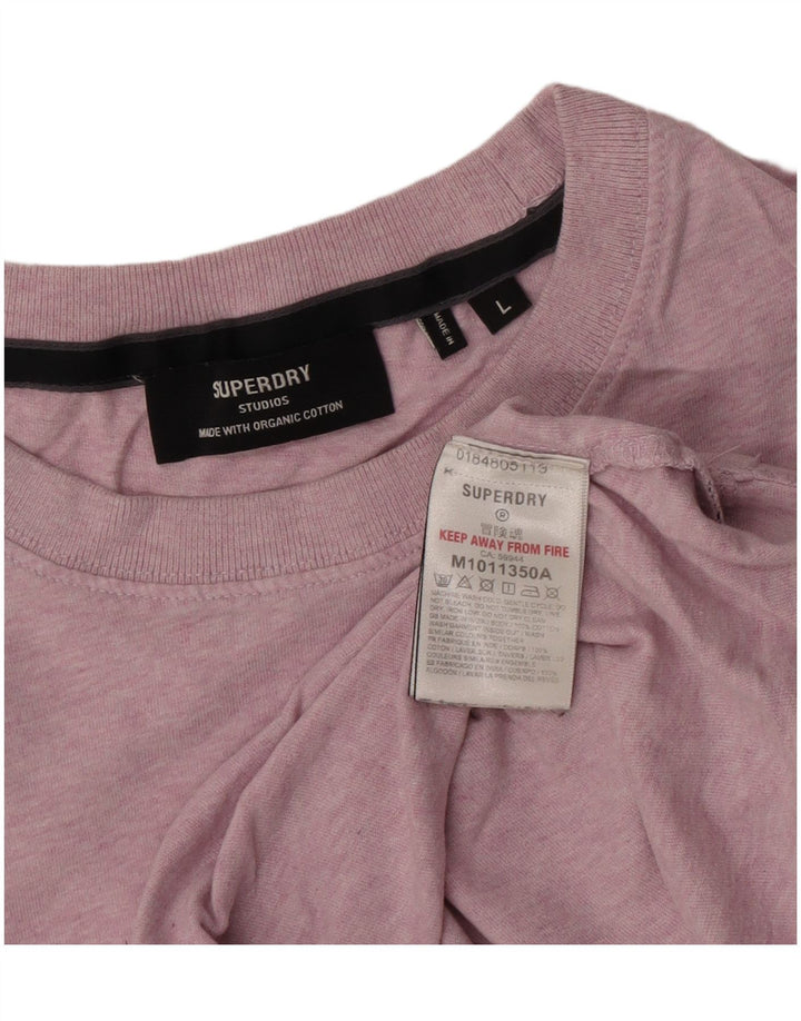 Superdry Mens T-Shirt Top Large Pink Cotton