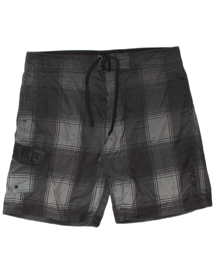 Billabong Mens Swimming Shorts XL  Black Check Polyester